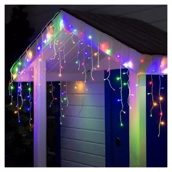 Гирлянда Бахрома белая нить, 160 Led-лампочек, свечение мульти