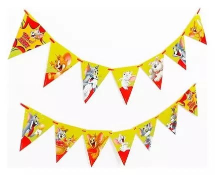 Гирлянда бумажная «Том и джерри», флажки