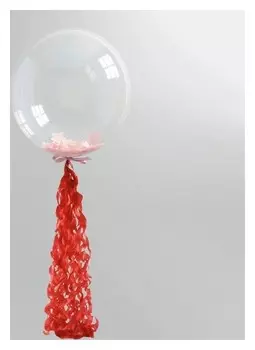 Гирлянда для шара, 100 см, бумага, цвет красный