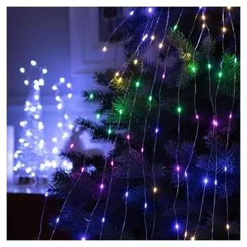 Гирлянда «Дреды» 1.5 м, Ip20, серебристая нить, 125 Led, свечение мульти, 12 В
