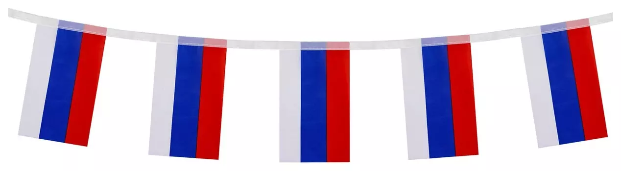 Гирлянда из флагов россии, длина 2,5 м, 10 прямоугольных флажков 10х15 см, Brauberg, 550187