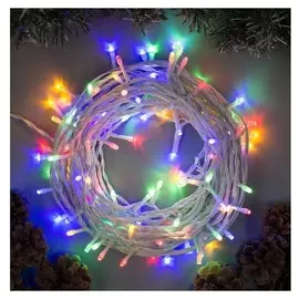 Гирлянда "Нить" 10 м, Ip44, умс, белая нить, 100 Led, свечение мульти, 8 режимов, 24 В