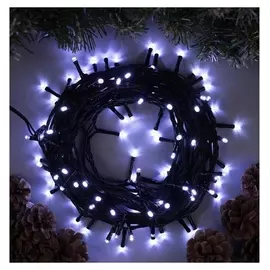 Гирлянда "Нить" 10 м, Ip44, умс, тёмная нить, 100 Led, свечение белое, фиксинг, 24 В
