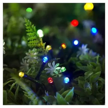 Гирлянда "Нить" 10 м, тёмная нить, 100 Led, свечение мульти, 2 режима, солнечная батарея