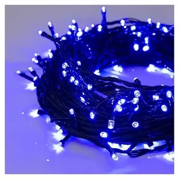 Гирлянда "Нить" 20 м, Ip20, тёмная нить, 200 Led, свечение синее, 8 режимов, 220 В