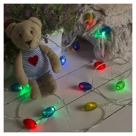 Гирлянда "Нить"4 м с насадками"фонарики", Ip20, прозрачная нить, 20 Led, свечение мульти, 8 режимов, 220 В