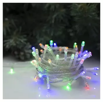 Гирлянда "Нить" 5 м, Ip20, прозрачная нить, 50 Led, свечение мульти, 8 режимов, 220 В