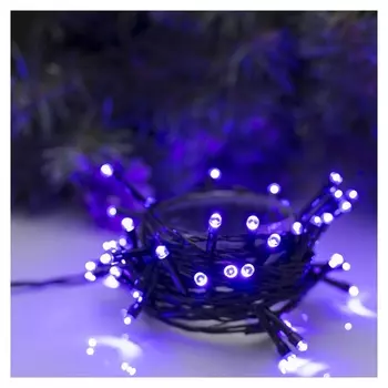 Гирлянда "Нить" 5 м, Ip20, тёмная нить, 50 Led, свечение фиолетовое, 8 режимов, 220 В