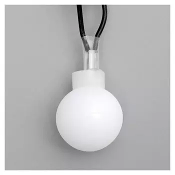 Гирлянда "Нить"5 м с насадками"шарики белые", Ip20, тёмная нить, 30 Led, свечение белое, 8 режимов, 220 В