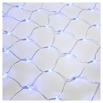 Гирлянда сеть 1,5х1,5м, прозрачный пвх, 150 LED синие 215-123