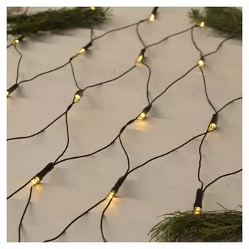 Гирлянда "Сеть" 1.6 х 1.6 м, Ip20, тёмная нить, 144 Led, свечение тёплое белое, 8 режимов, 220 В