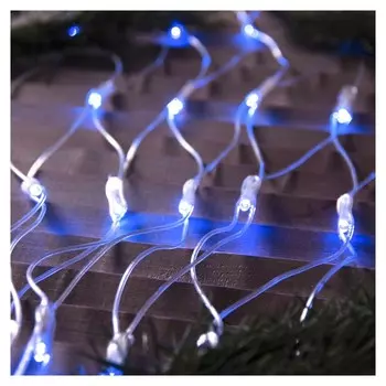 Гирлянда "Сеть" 2 х 1.5 м, Ip44, прозрачная нить, 192 Led, свечение синее, 220 В