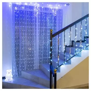 Гирлянда светодиодная айсикл(Бахрома) 48, 1,8 х 0,5 м, 230 В, синие 255-013