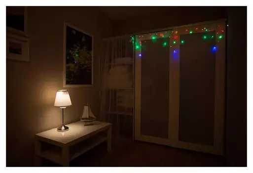 Гирлянда светодиодная айсикл(Бахрома) 48, 1,8х0,5 м, 230в, мульти 255-019