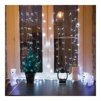 Гирлянда светодиодная дождь 96led 1,5x1м, мерцание, белые 235-025