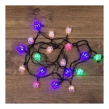 Гирлянда светодиодная кубики 20 мультиколор 2,8метра с контроллером 303-061