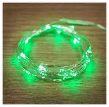 Гирлянда светодиодная роса, 2 м, 20 диодов, цвет зеленый 303-008