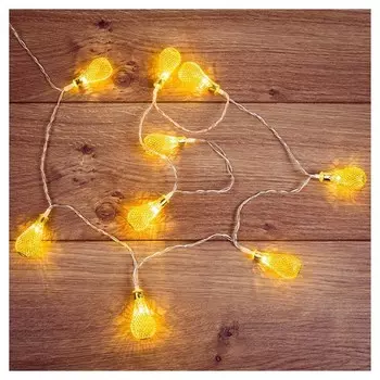 Гирлянда светодиодная восточные фонарики 10желтые 1,5 м,питание2xаа 303-071