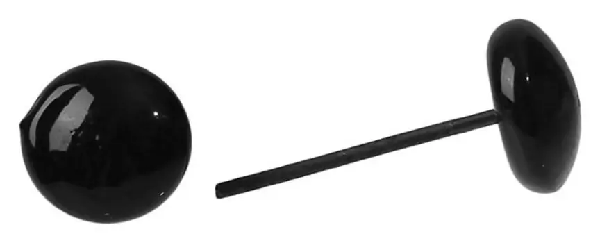 Глаза стеклянные на металлической ножке, набор 34 шт, D= 1 см, цвет чёрный