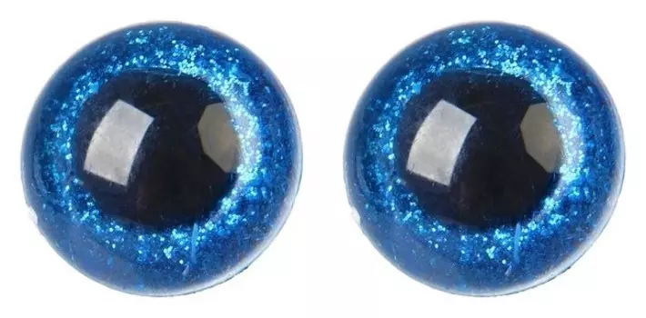 Глаза винтовые с заглушками, «Блёстки» набор 18 шт, размер 1 шт: 2,4 см, цвет синий