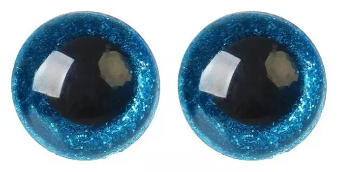 Глаза винтовые с заглушками, «Блёстки» набор 24 шт, размер 1 шт: 1,8 см, цвет голубой