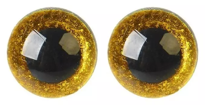 Глаза винтовые с заглушками, «Блёстки» набор 24 шт, размер 1 шт: 1,8 см, цвет жёлтый