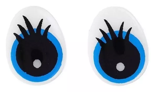 Глаза винтовые с заглушками, (Набор 4 шт), цвет голубой, размер 1 шт 1,3*1 см