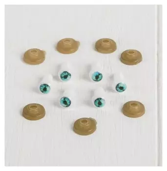 Глаза винтовые с заглушками, набор 6 шт, размер 1 шт: 0,8 см