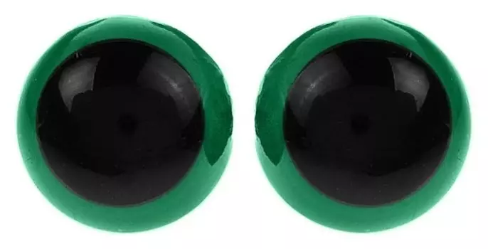 Глаза винтовые с заглушками, полупрозр, набор 4 шт., цвет зелен, разм 1 шт. 1,3*1,3 см