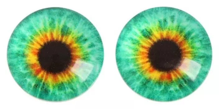 Глаза желто-зеленые, набор 14 шт., размер: 1,4 см