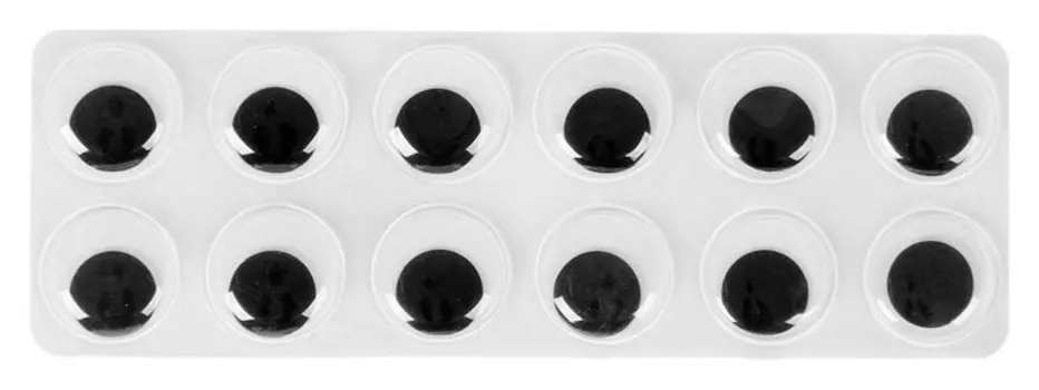 Глазки на клеевой основе, набор 12 шт, размер 1 шт 2 см