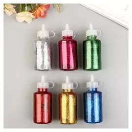 Глиттер-клей в бутылочке "Голографический блеск" 60 мл 9,5х3,5х3,5 см