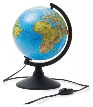 Глобус физико-политический с подсветкой рельефный,210мм