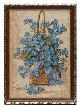 Гобеленовая картина "Букет в корзине" 28х38 см