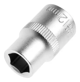 Головка торцевая шестигранная тундра, под квадрат 1/2", 12 мм, CrV