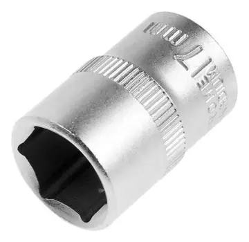 Головка торцевая шестигранная тундра, под квадрат 1/2", 17 мм, CrV