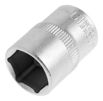 Головка торцевая шестигранная тундра, под квадрат 1/2", 19 мм, CrV