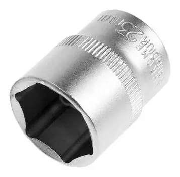 Головка торцевая шестигранная тундра, под квадрат 1/2", 23 мм, CrV