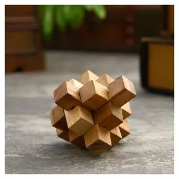 Головоломка из дерева "Крест" 9 частей 8х8х8 см