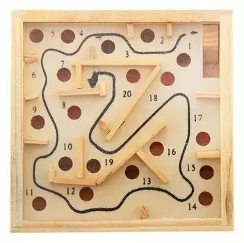 Головоломка Лабиринт, 20 отверстий, шарик в комплекте