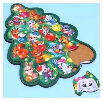 Головоломка «Новый год у котика и зайки»