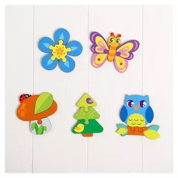 Головоломка пазл из крупных деталей Лесные животные