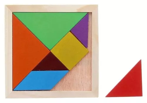 Головоломка Танграм квадратная, фигуры 7 деталей, 7 цветов