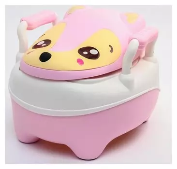 Горшок детский "Енотик", цвет белый/розовый
