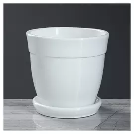 Горшок для цветов "Глория" глазурь, белое, 2 л