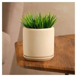 Горшок для цветов "Линос", круглый, матовый, бежевый, 0.8 л