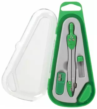 Готовальня Brauberg "Klasse", 3 предмета: циркуль 115 мм с колпачком, грифель, точилка, пенал с подвесом, 210330