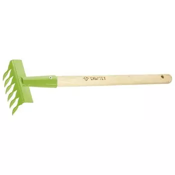 Грабли витые 6 - зубые, 120 х 390 мм, стальные, деревянная рукоятка, агроном