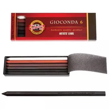 Графитовые стержни Koh-i-noor, набор 6 шт., "Gioconda", белый + оттенки коричневого, картонная коробка