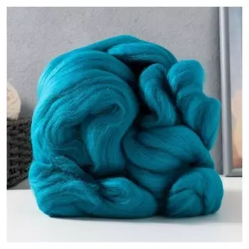 Гребенная лента 100% полутонкая шерсть 100гр (335 изумруд)